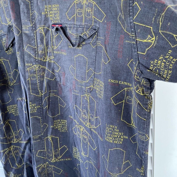VTG Willie Esco Short Sleeve Button Up Shirt Blue Men's Size 3XL - Picture 7 of 11
